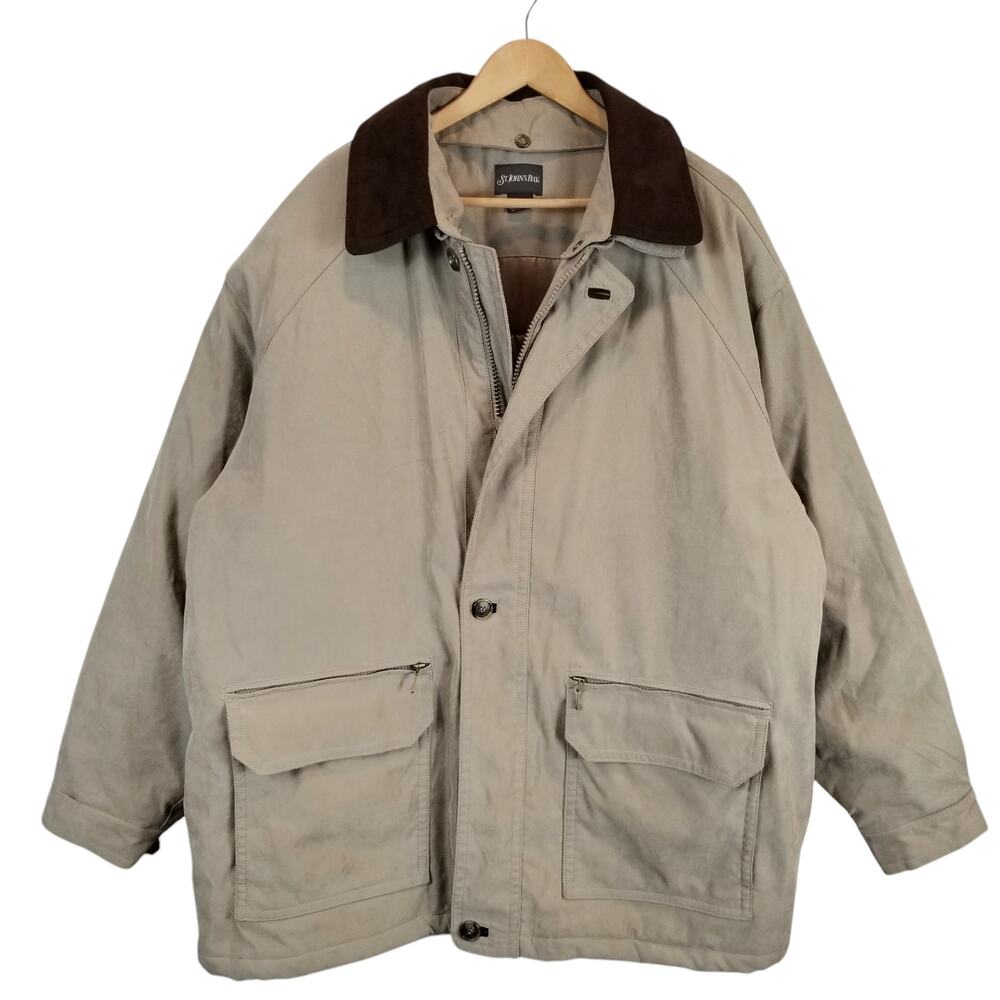 St. John's Bay Tan Jacket with Brown Collar